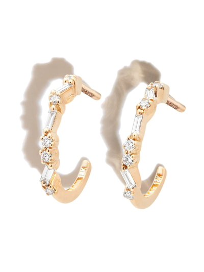 Shop Suzanne Kalan 18kt Yellow Gold Diamond Hoop Earrings