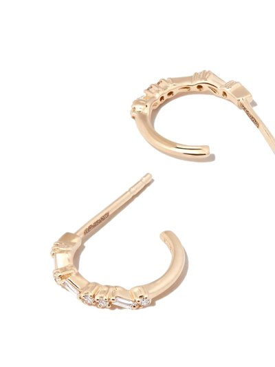 Shop Suzanne Kalan 18kt Yellow Gold Diamond Hoop Earrings