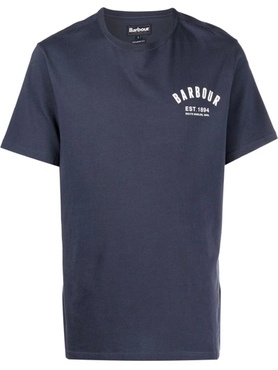 Shop Barbour Chest Logo-print T-shirt In Blau