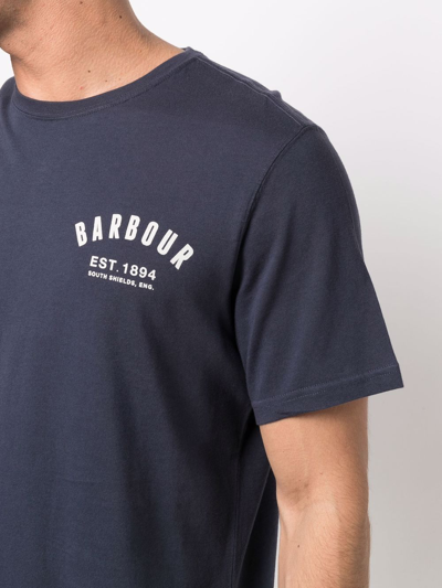 Shop Barbour Chest Logo-print T-shirt In Blau