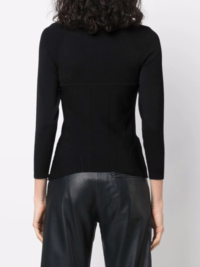 Shop Alexander Mcqueen Inserted-bra Detail Top In Schwarz