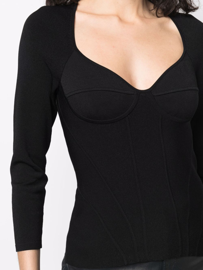 Shop Alexander Mcqueen Inserted-bra Detail Top In Schwarz