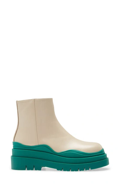 Shop Jeffrey Campbell Loading Bootie In Cream/ Green
