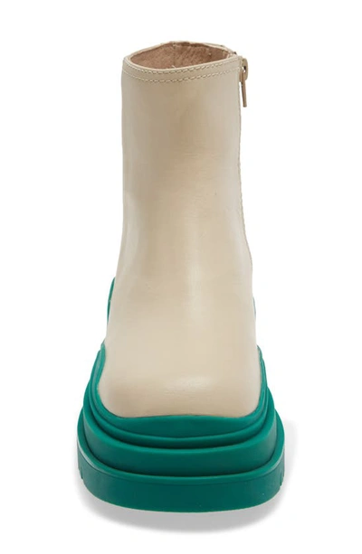 Shop Jeffrey Campbell Loading Bootie In Cream/ Green