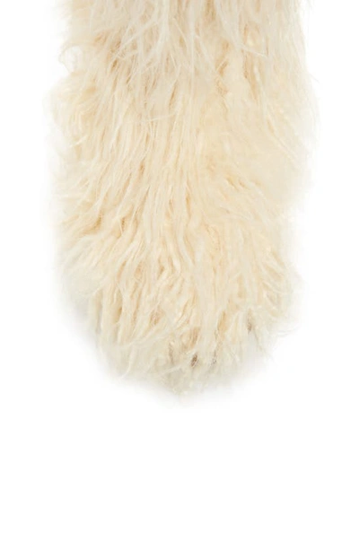 Shop Jeffrey Campbell Fluffy Faux Fur Over The Knee Boot In Ivory