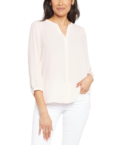 Shop Nydj Pleated Blouse In Carnation