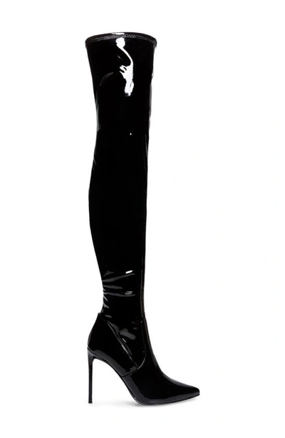 Shop Steve Madden Viktory Over The Knee Boot In Black Patent