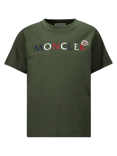 Shop Moncler Kids T-shirt In Green