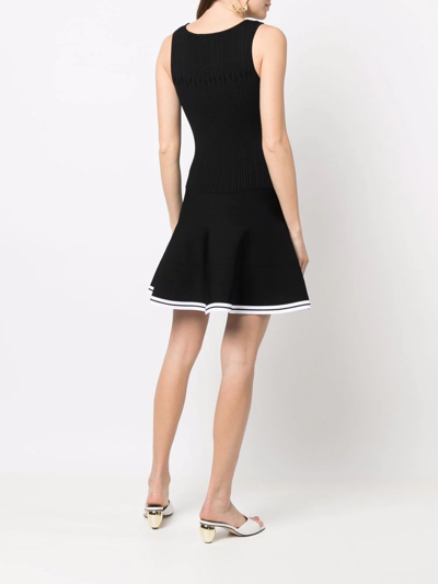 Shop Sonia Rykiel Logo-embroidered Knitted Dress In Schwarz