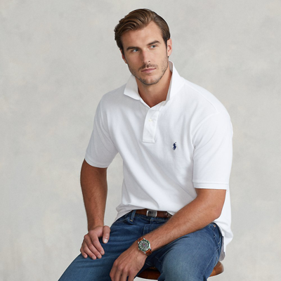 Shop Polo Ralph Lauren The Iconic Mesh Polo Shirt In Light Navy