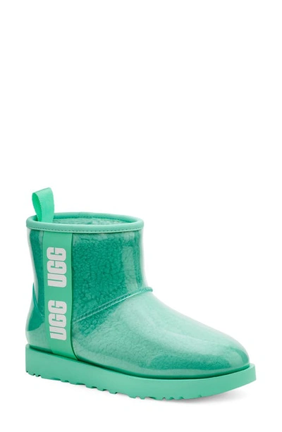 Shop Ugg Classic Mini Waterproof Clear Boot In Tide Pool