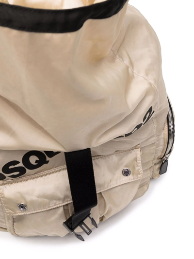 Dsquared2 Logo-print Buckled Backpack In Nude