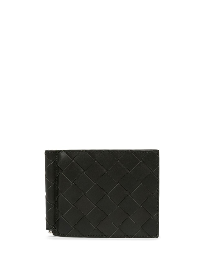 Shop Bottega Veneta Intrecciato Folded Wallet In Black