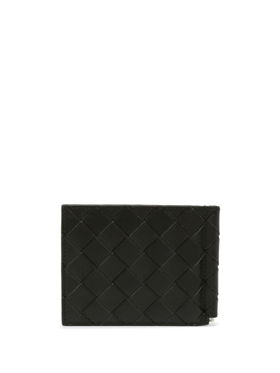 Shop Bottega Veneta Intrecciato Folded Wallet In Black