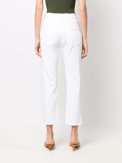 Agolde Riley Crop High Rise Stretch Jeans In Sour Cream In White