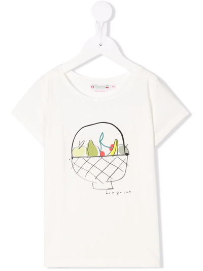 Shop Bonpoint Fruit Basket-motif Cotton T-shirt In White