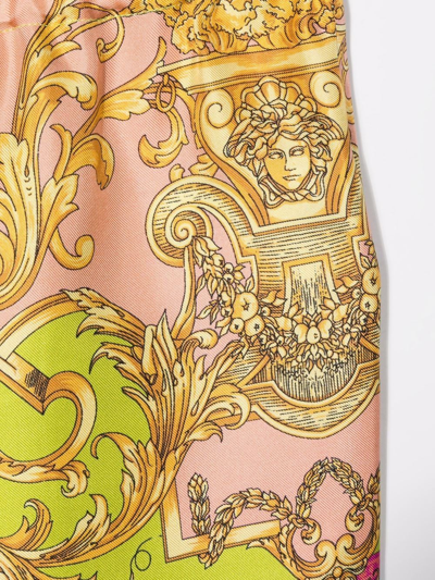 Shop Versace Baroque-print Wide-leg Trousers In Yellow