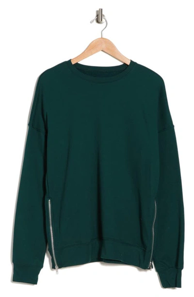 Shop Bella Plus Canvas Bella+canvas Side Zip Sweatshirt In Deep Sea