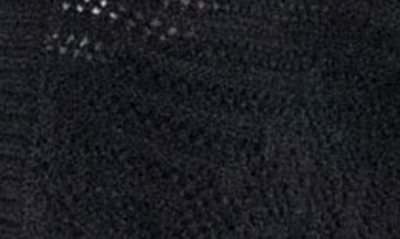 Shop Nina Leonard Pointelle Knit Cardigan In Black