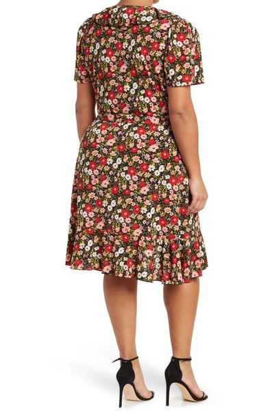 Shop By Design Ruffle Floral Wrap Dress In Ditsy Dream