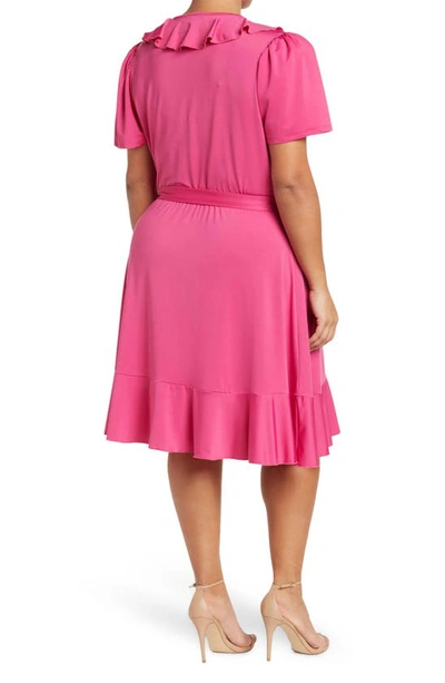 By Design Ruffle Floral Wrap Dress In Very Berry