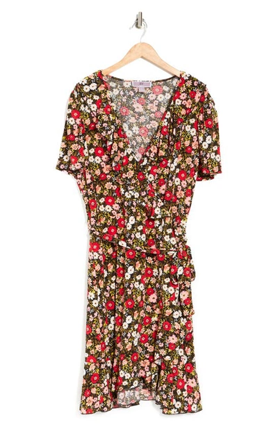 Shop By Design Ruffle Floral Wrap Dress In Ditsy Dream