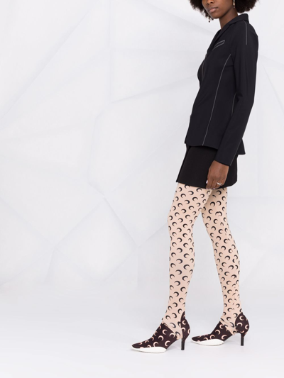 Marine Serre Moon Stirrup Leggings In Beige