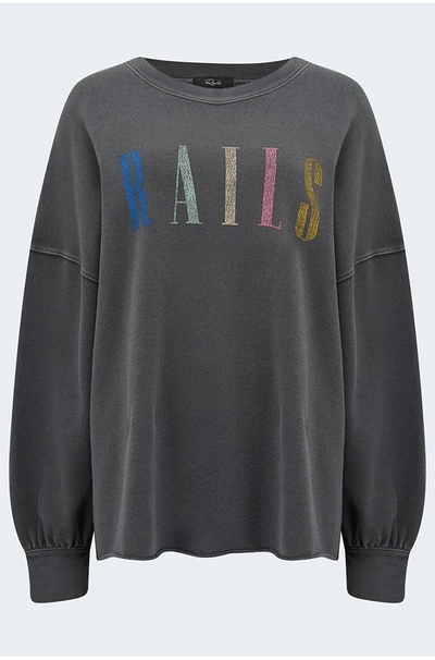 Shop Rails Signature Sweatshirt In Vintage Black In Black/grey