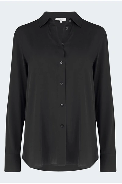 Shop Vince Slim Fitted Shirt In Black