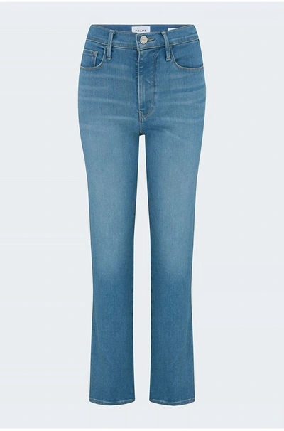 Shop Frame Le Sylvie Slender Straight Jean In Lapis In Blue