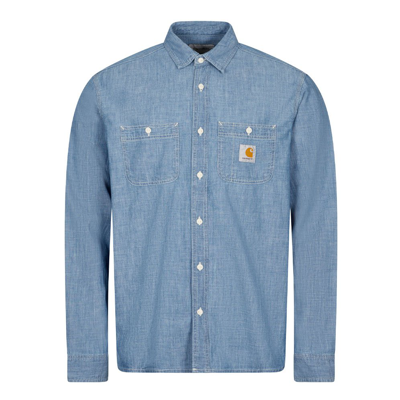 Shop Carhartt Long Sleeve Clink Shirt In Blue