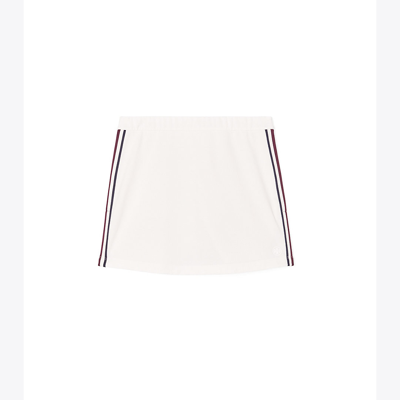 Shop Tory Sport Tory Burch Tech Piqué Side-slit Tennis Skirt In Snow White/winetasting