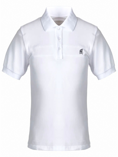 Shop Hogan White Cotton Polo Shirt