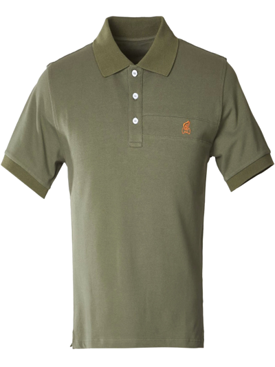 Shop Hogan Green Cotton Polo Shirt