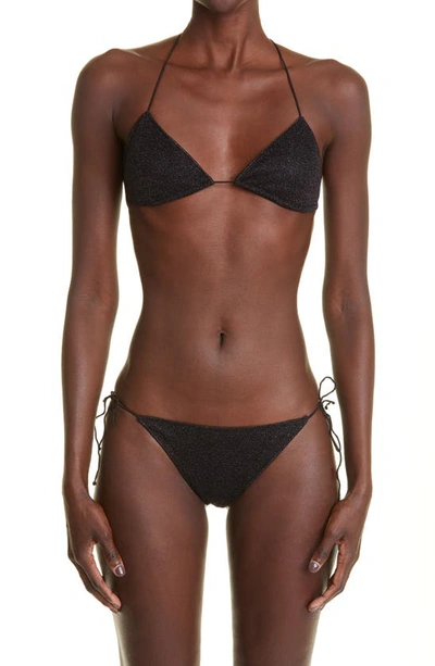 Shop Oseree Lumière Microkini Two-piece Swimsuit In Black