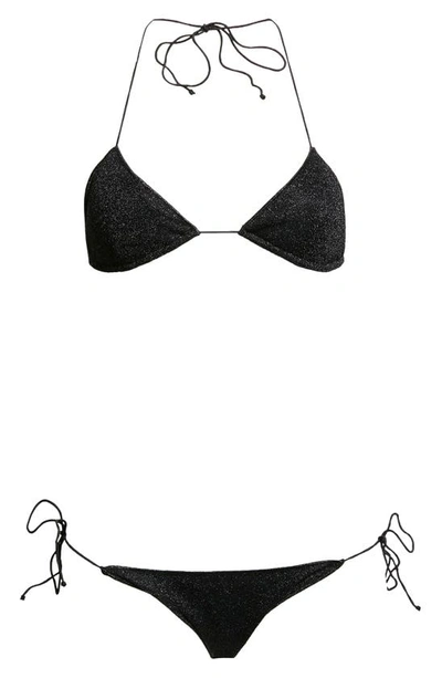 Shop Oseree Lumière Microkini Two-piece Swimsuit In Black