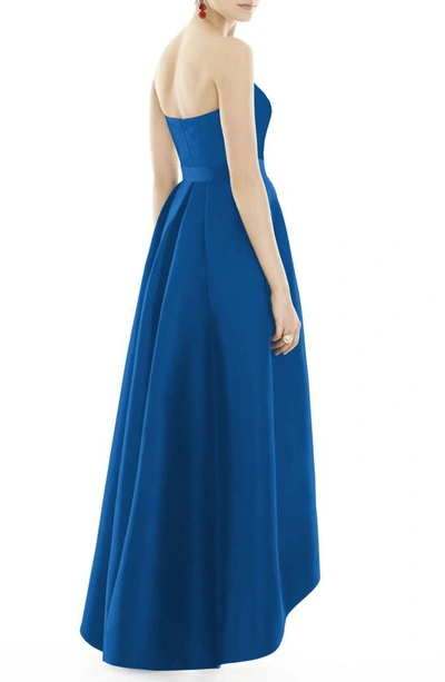 Shop Alfred Sung Strapless High/low Ballgown In Royalty