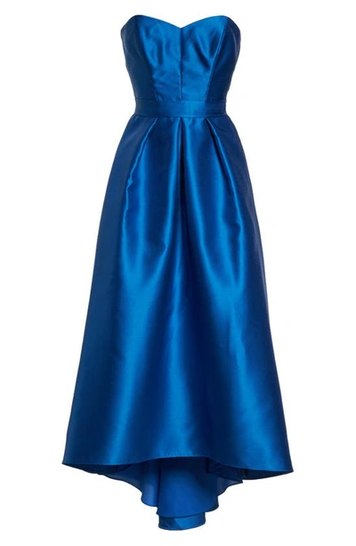 Shop Alfred Sung Strapless High/low Ballgown In Royalty