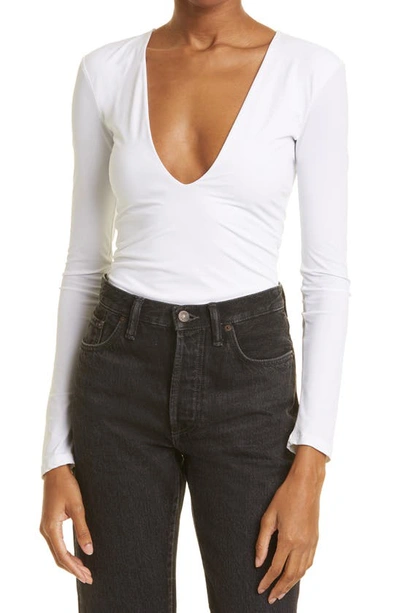 Shop Alix Nyc Irving Long Sleeve Bodysuit In White