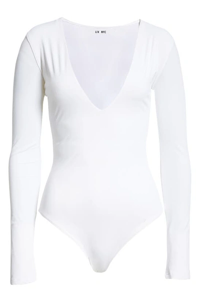 Shop Alix Nyc Irving Long Sleeve Bodysuit In White