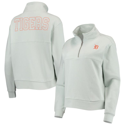 Shop The Wild Collective Light Blue Detroit Tigers Two-hit Quarter-zip Pullover Top