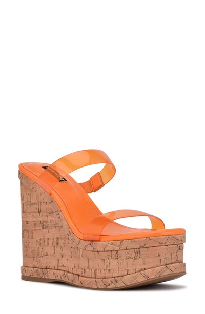 Shop Nine West Rapps Platform Wedge Sandal In Orange