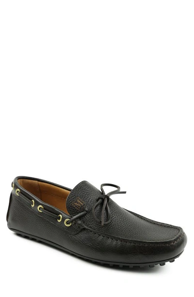 Shop Bruno Magli Tino Suede Penny Loafer In Dark Brown Leather