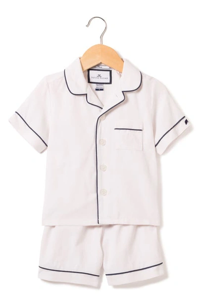 Petite Plume Kid's Classic Pajama Set W/ Contrast Piping In White