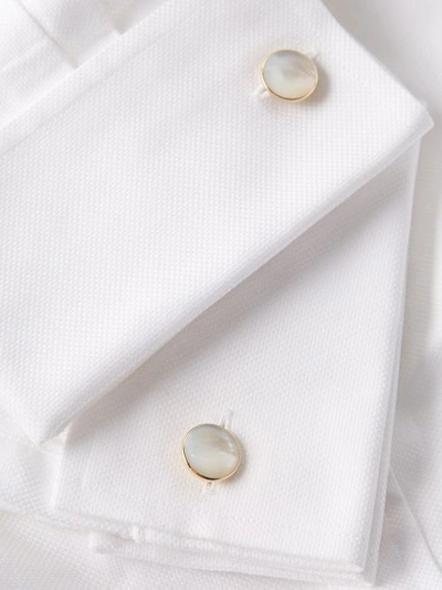 Tom Ford Mother-of-pearl & 18kt Gold Cufflinks In White | ModeSens