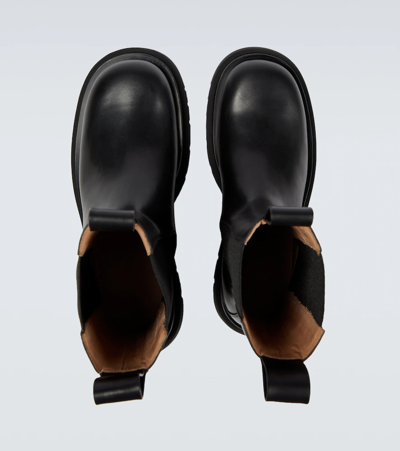 Bottega Veneta Men's Leather Chelsea Lug-sole Boots In Black