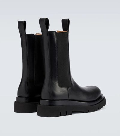 Bottega Veneta Men's Leather Chelsea Lug-sole Boots In Black