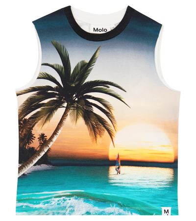 Shop Molo Ray Printed Cotton Tank Top In Sunset