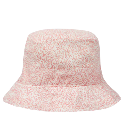 Shop Bonpoint Floral Cotton Hat In Poppy