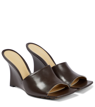 Shop Bottega Veneta Stretch Leather Wedge Sandals In Fondant